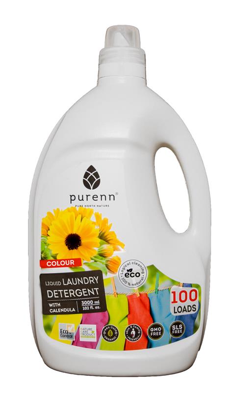 Detergent Lichid pentru Rufe Colorate cu Galbenele Bio 3L Purenn