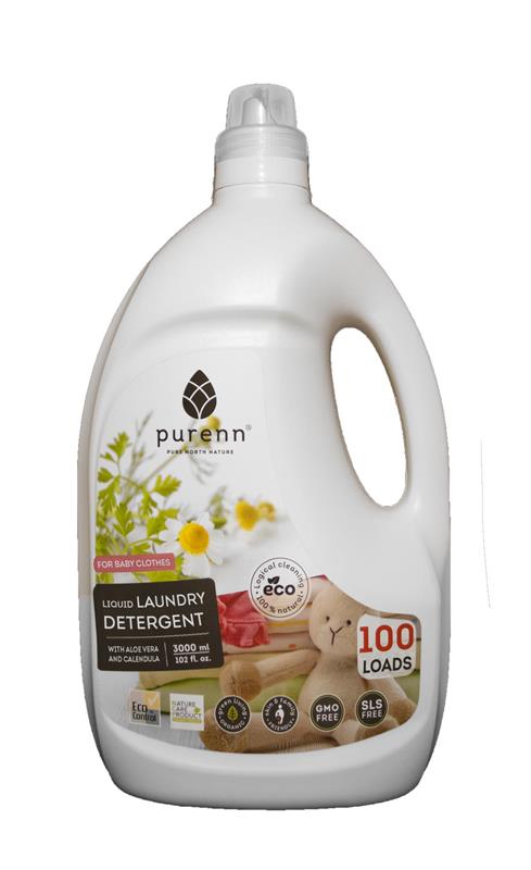 Detergent Lichid pentru Rufele Copiilor cu Musetel Bio 3L Purenn