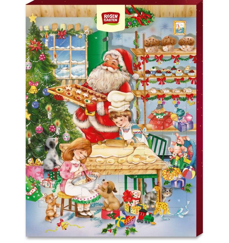 Figurine de Craciun din Ciocolata cu Lapte Bio Calendar Advent 75 grame Rosen Garten