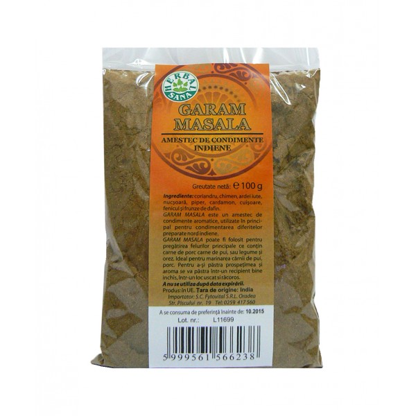 Garam Masala - Amestec de Condimente Indian Herbavit 100gr