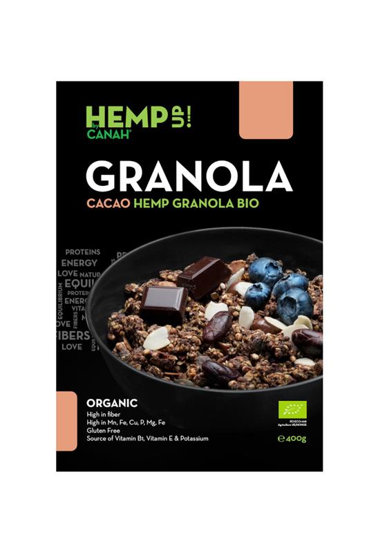 Granola Cacao cu Canepa Bio 400 grame Canah