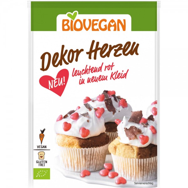 Inimioare Decorative Rosii Bio Fara Gluten Biovegan Rapunzel 35gr