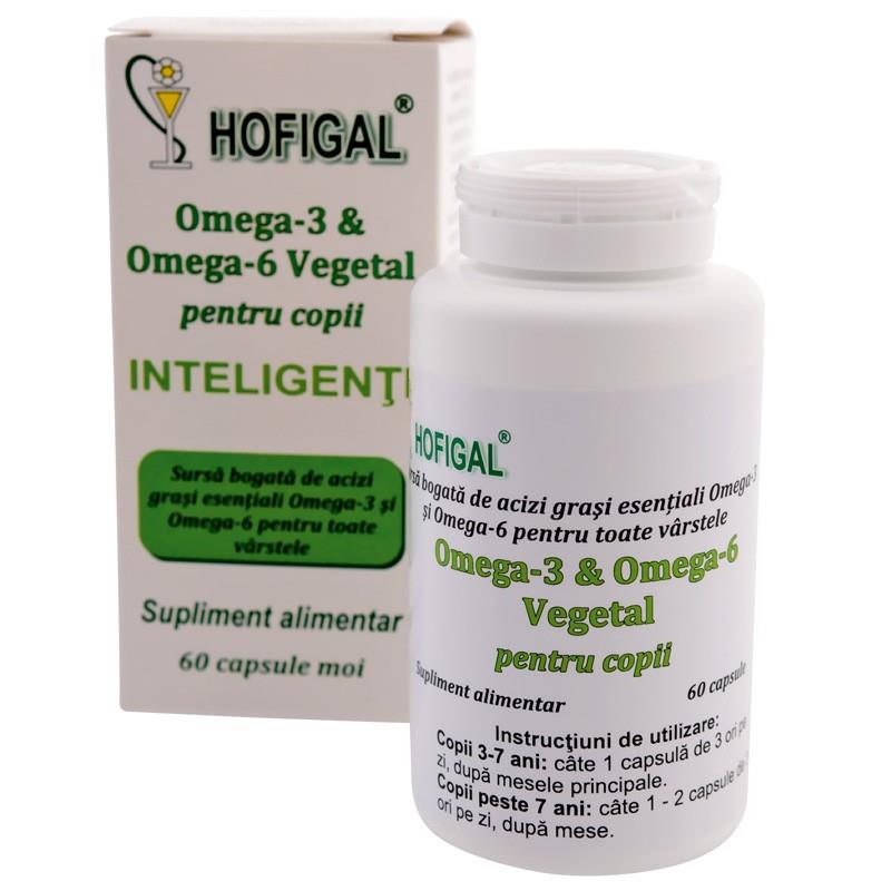 Omega 3 si Omega 6 Vegetal pentru Copii Hofigal 60cps