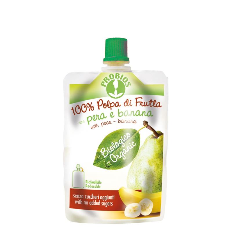 Piure Bio de Fructe fara Zahar - Pere si Banane Probios 100gr