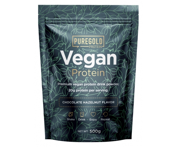 Proteine Vegane Premium din Mazare, Orez si Dovleac cu Aroma de Banane 500 grame Pure Gold Protein