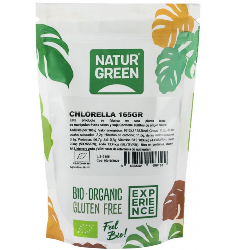 Pudra de Chlorella Bio 165 grame Natur Green
