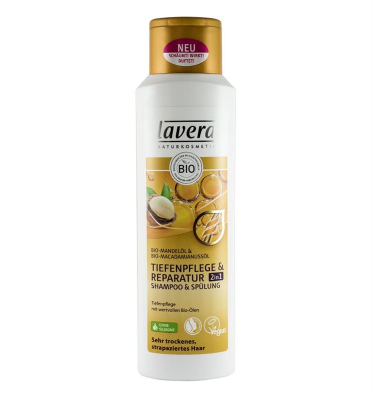 Sampon Bio 2 in 1 Reparator cu Ulei Migdale si Macadamia Lavera 250ml