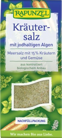Sare Bio Iodata de Condimentat cu 15% Ierburi Legume Alge Rapunzel 500gr
