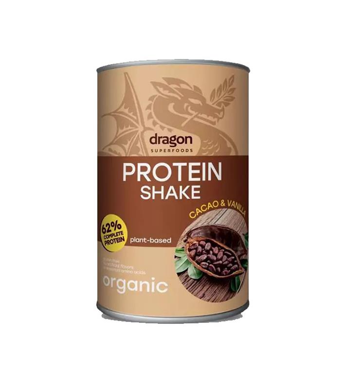 Shake Proteic Cacao si Vanilie 62% Proteine Bio 500 grame Dragon Superfoods