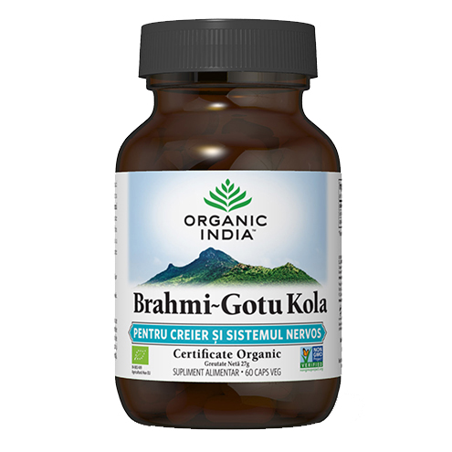 Supliment Alimentar pentru Sistemul Nervos Brahmi Gotu Kola Bio 60cps Organic India